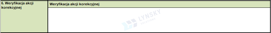 raport 8D weryfikacja akcji korekcyjnej Lynsky Solutions